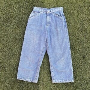 Lee Riders Vintage 90s Capri Long Jean Shorts Blue 28x22